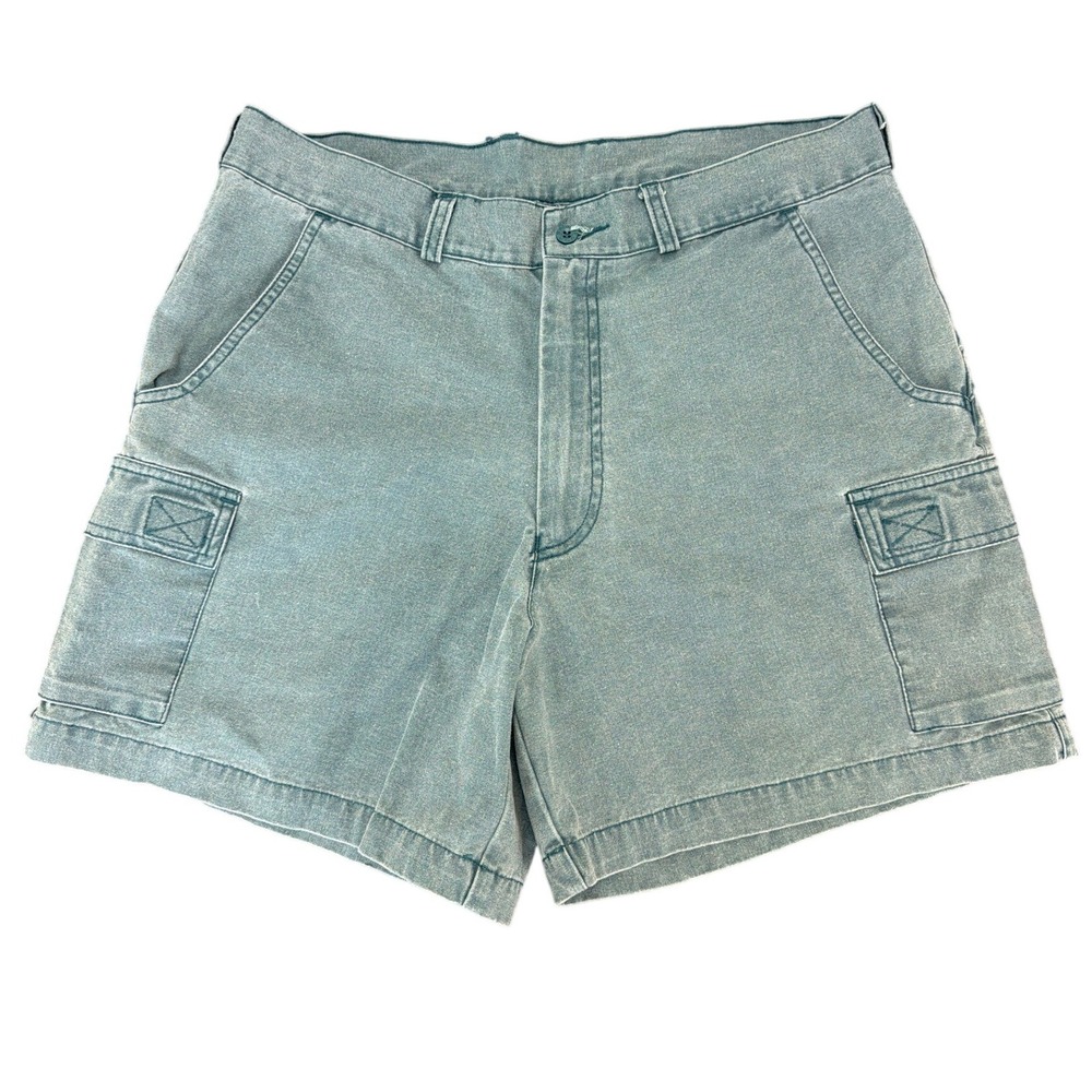 Vintage Sportif Green Cargo Shorts 34 Hiking Outdoor Retro